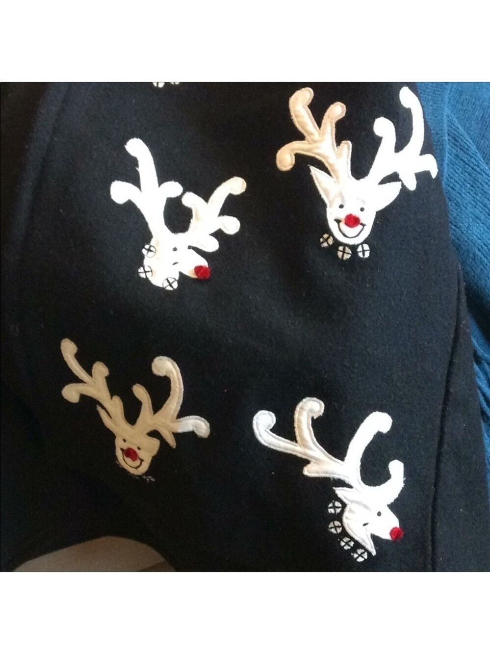 Vintage Life Style Black wool blend vest with reindeer for Christmas Size XL - Picture 9 of 9